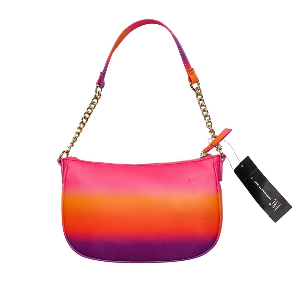 INC International Concepts Ombre Pink Glam Bag Gold Chain Shoulder Bag